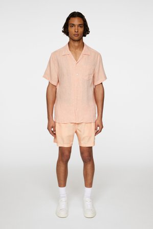 J.Lindeberg - Elio Linen Melange Shirt - Fashion - Orange - Men - M