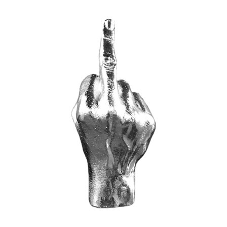 Silver Polyresin Hand Gesture Desk Statues Finger Sculpture Decor Ring