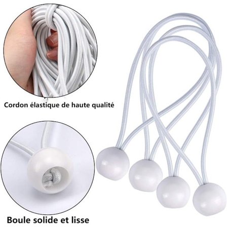 75 Elastiske Gummistropper med Kule for Presenninger, Camping og Mer