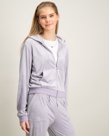Juicy Couture JC Diamante Zip Thru Hood Harmaa Hupparit/Hoodie Tytöt - Kids Brand Store