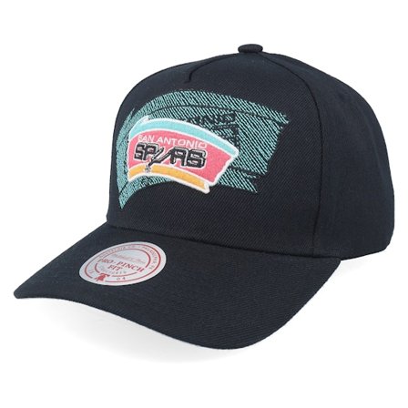 Mitchell & Ness - NBA Schwarz adjustable Cap - San Antonio Spurs Tilted Pro Hwc Black A-Frame Adjustable @ Hatstore