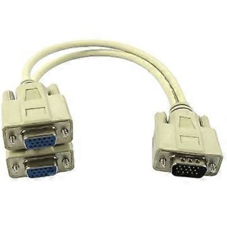 2-i-1 Monitor PC VGA Y-splitterkabel