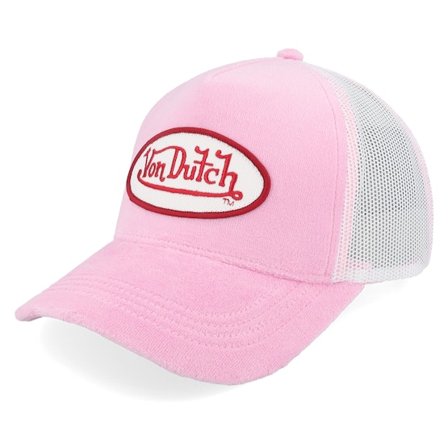 Von Dutch - Rose trucker Casquette - Oval Patch Velour Pink A-Frame Trucker @ Hatstore