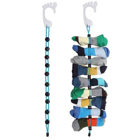 2-pack (70 cm) - Sockhållare för tvätt, torkning och förvaring av strumpor i par - Strumphängare, kan h