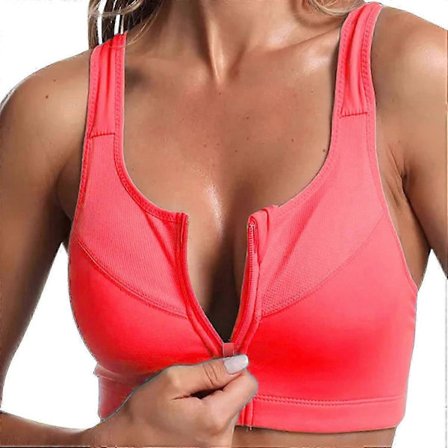 Sports-BH med lynlås foran - Højintensive sports-BH'er til kvinder, plus size, trænings- og løbeundertøj S-5XL
