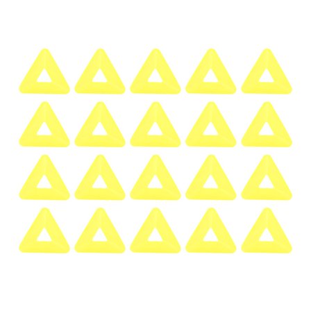 20 stk. Kraftige smidighetstreningskjegler, trekantede, fleksible, slitesterke sportskjegler for fotball, sykling, gul