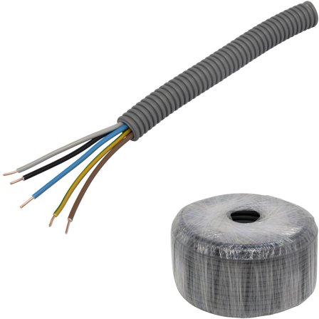 Pipelife EQ PowerFlex Kabel forhåndslagt, brannklasse D 16 mm x 100 m, 5G 1,5 mm², Stikkontakter & kabler