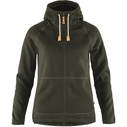 Fjällräven Övik Fleece Hættetrøje XL - female - Deep Forest - Fleece