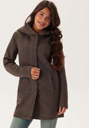 ONLY - Onlsedona Light Coat - Hot Fudge Detail:MELANGE - Kläder - - Bubbleroom