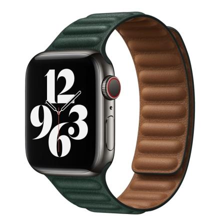 Vert Kompatibel med Apple Watch 7 Magnetisk Lær 42m