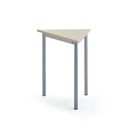 Tisch SONITUS TRIANGEL, 700x600x720 mm, Hochdrucklaminat Birke, alugrau