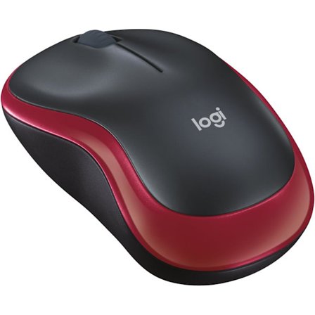 Logitech M185 trådlös mus, 2,4 GHz, med mini- USB mottagare, optisk spårning, 1000 DPI-upplösning, kompatibel med PC, Mac, Laptop Röd