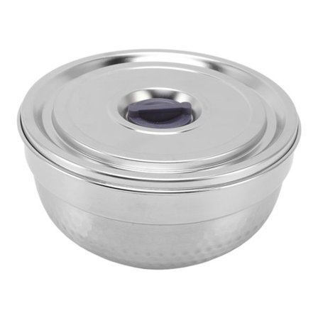 Rustfri stålskål 2-lags rustsikker varmeisolering til rissuppe køkkenbestik 14 cm diamanttype