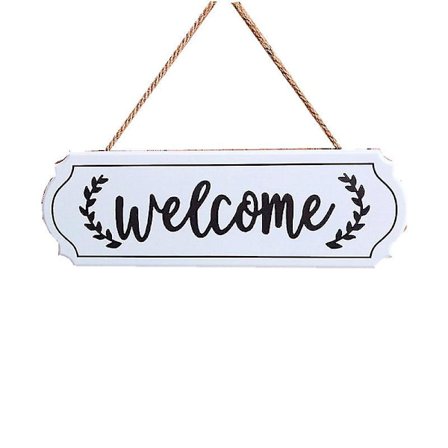 Puinen Welcome-kyltti maalaismaiseen sisustukseen, seinälle ripustettava Welcome-kyltti etuovelle, kuistin sisustus, pieni Welcome-kyltti 30 x 9,5 cm,