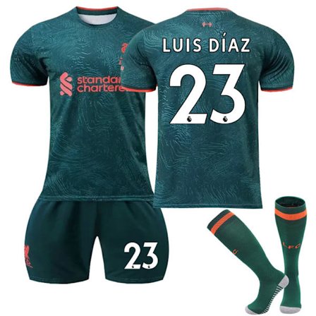22 Liverpool tröja 2 Borta NO. 23 Luis Diaz tröja set
