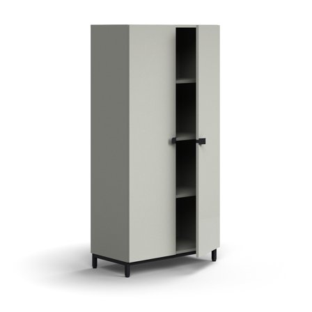 Schrank QBUS, 1636x800x420 mm, schwarz, hellgrau