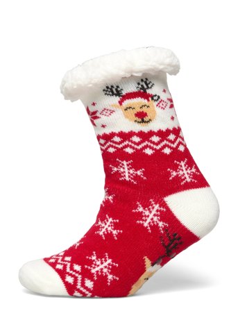 Happy Seasons Rensdyrets Favorit Julesokker - Red - ONE SIZE