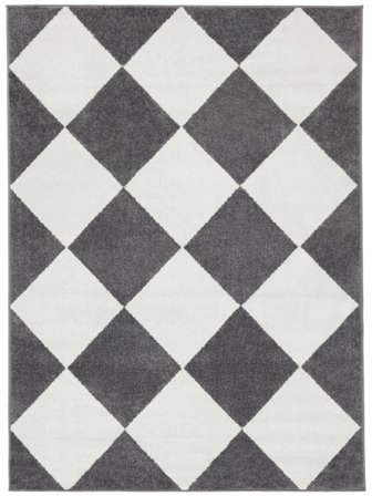 Dywan Wewnętrzny I Zewnętrzny Geometryczny Możliwość Prania Puzzle - Biały/Szary 200X300 W Nowoczesnym Stylu