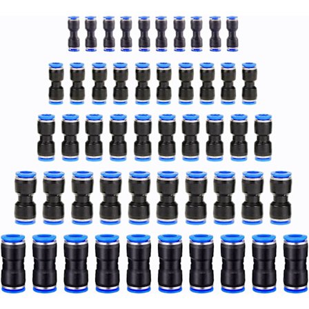 50 kpl pneumaattinen suora liitin, ilmapikaliitin, letkuliittimet muovinen ilmaletkun liitin, PU 4/6/8/10/12mm,