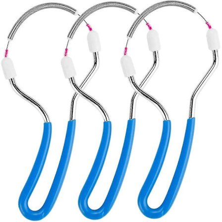 Ansigts Epilator Øjenbryn Epilator Ansigtshår Fjerner Fjeder Ansigt Epilator Rustfrit Stål Fjeder Epilator Værktøj Hår Fjernelse Enhed(3stk, Blå)