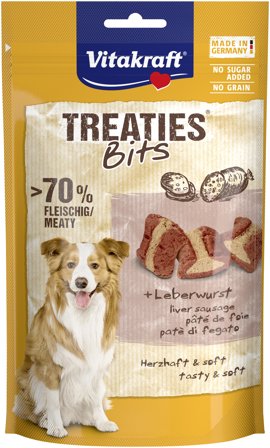 Vitakraft - Treaties Bits m Leverpølse 120g - Hund - Hundegodbiter & tyggebein - Belønningsgodbiter for hund - ZOO.no