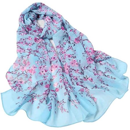Dam Chiffon Scarf Lätt Scarf Fashion Blommig Tryck Scarf Dam och Flickor Sjal, Lätt och Bekväm.
