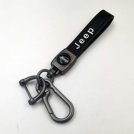 Personlig metallbilnøkkelring med logo - Lærnøkkelring for menn Jeep Jeep