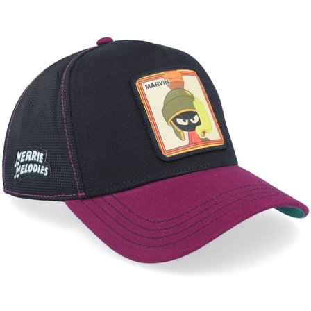 Capslab - Noir trucker Casquette - "Looney Tunes Vintage Marvin Black/Burgundy " @ Hatstore