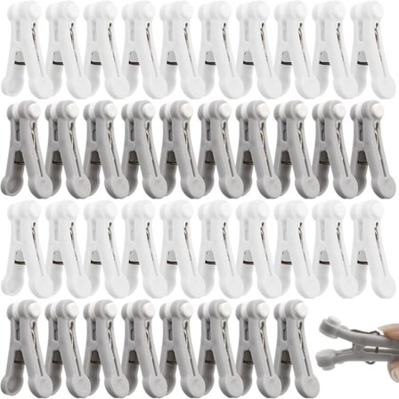 Plastik Tøjklemmer, 48 Stykker Farverige Vindtætte Tøjklemmer Grib Tøjclips til Tøjklemmer til Indendørs Udendørs Tørrestativ