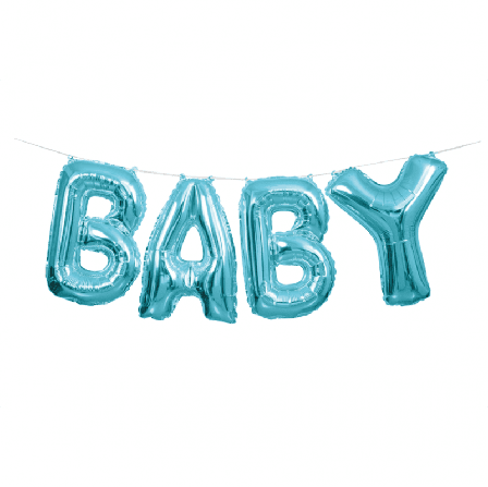 Folieballongballonger färdigt kit - blå baby - Baby Shower Dekoration - Kalaslagret.se