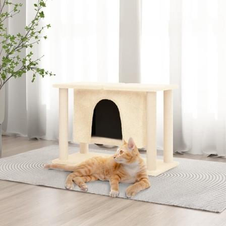 vidaXL Klösträd med sisalpelare gräddvit 50 cm Kräm
