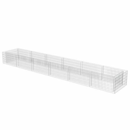 Vidaxl Planteringsgabion Upphöjd Galvaniserat Stål 540x90x50 Cm Silver