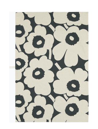 P.unikko Kitchen Towel Home Textiles Kitchen Textiles Kitchen Towels Svart Marimekko Home
