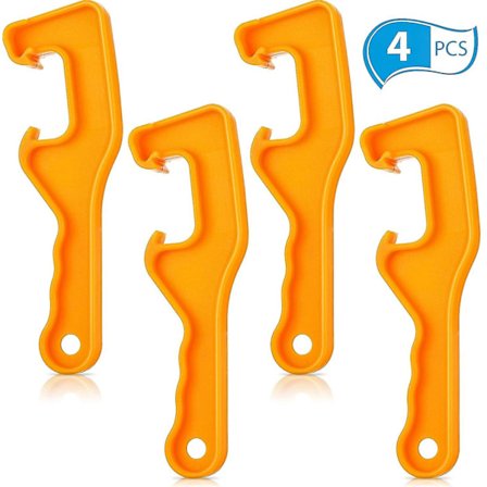 4 stk. plastisk spand låg åbner 5 gallon maling dåse åbner spand åbner nøgle værktøj låg fjerner til hjem industrielt brug