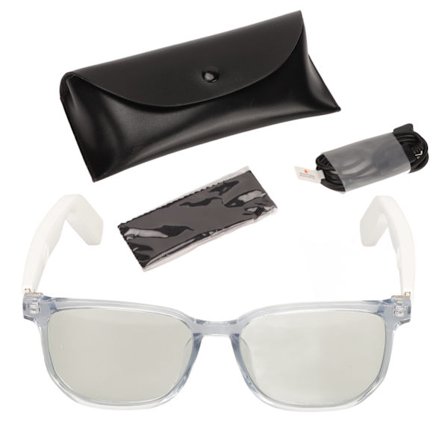 Älykkäät aurinkolasit UV400 stereokaiuttimella polarisoidut linssit avoimilla korvakuulokkeilla pelivalkoinen H2C