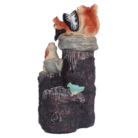 Ekorre fontän design hartsstaty miniatyrfigur för trädgård gräsmatta heminredning