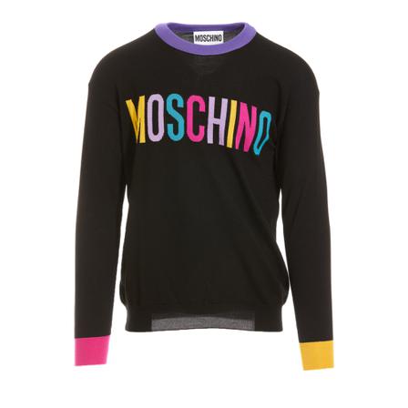 Moschino Round-neck Strik Sort, Herre