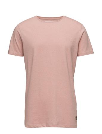 Mouliné O-Neck Tee S/S T-shirts Short-sleeved Vaaleanpunainen Lindbergh