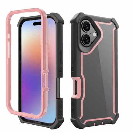 Tvåfärgat Stöttåligt Skal för Telefon, 4-Hörns Skydd, Stilren Euro Design (IP 17/17 Air/17 Pro/17 PM, Flerfärgad)