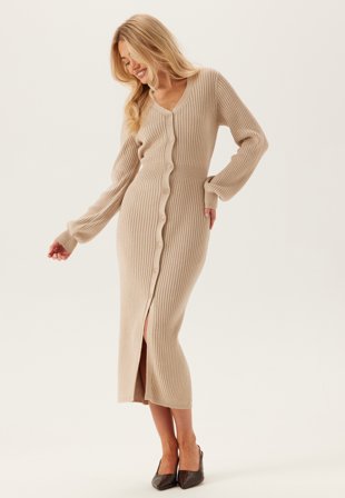 BUBBLEROOM Rib Knitted Cardigan Dress Klær