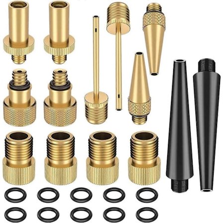 Sykkelventiladaptere, 24 stk Sykkeloppblåsingsadaptersett, Sykkelventil med tetningsring, Enkel å installere (LGL)