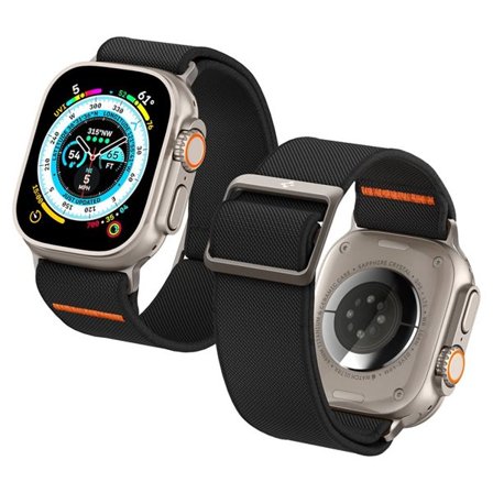 Spigen Fit Lite Ultra-armband för Apple Watch 4/5/6/7/8/9/SE/Ultra (42/44/45/49 mm) - Svart