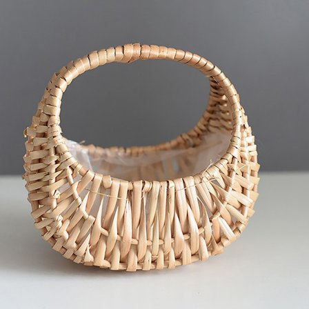 Liten blomkorg Willow Rotting Vävd Korg Wicker Half Moon