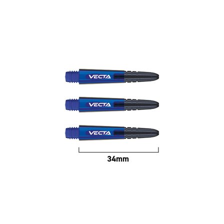 Winmau Vecta Shafts 34mm/37mm/40mm Blue/Black/Red Polycarbonate Dart Shafts 6 Pcs Set Replacement Accessories for Steel Tip Darts Flights
