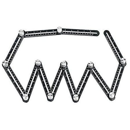 12-sidets Vinkelmåler i Aluminium - Multivinkel Lineal