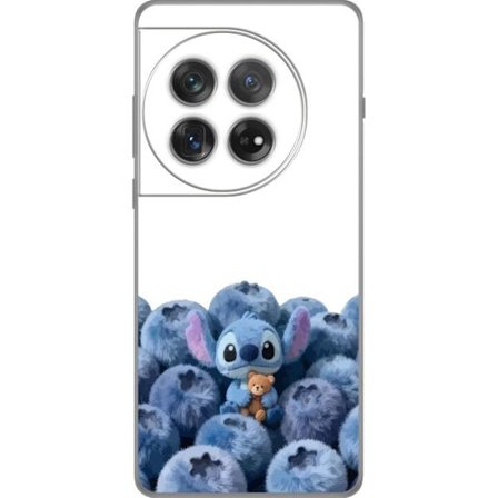 Kompatibelt Mobildeksel til OnePlus OnePlus 12 Søt blå karakter blant blåbær med bamse i mykt og lekent illustrasjon