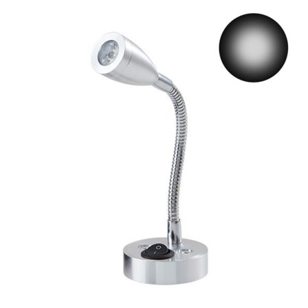 Svanhals RV-läslampa 12v 3w Sänglampa med strömbrytare Designad för att läsa Båt Yacht Husvagn Husbil Vit