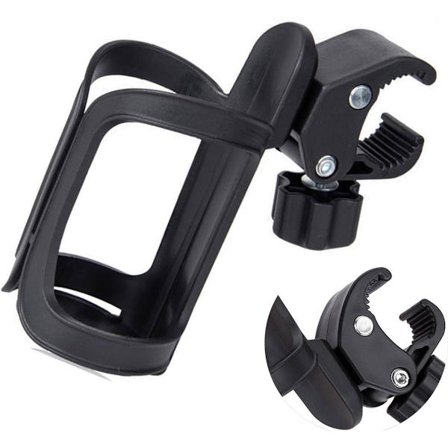 Barnvagn Mugghållare - Barnvagn Vattenflaskhållare - 360° Roterande - Universal - Lämplig för Cyklar, Mountainbikes, Barnvagnar och Rullstolar