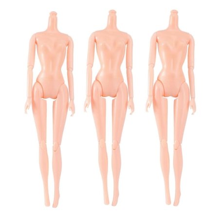 3 stk. 12 Bevægelige Led Legetøjsdukkekrop Uden Hoved Kvindelig Figur Nøgen Dukke Legetøj (B)