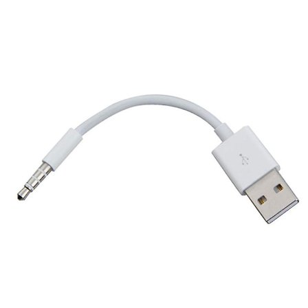 Usb-lader datakabel 3,5 mm synkroniseringslydkabel for iPod Shuffle 3. og 4. generasjon